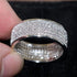 Elegant 14K White Gold Plated 5 Row Shiny Cubic Zirconia Men & Women Ring